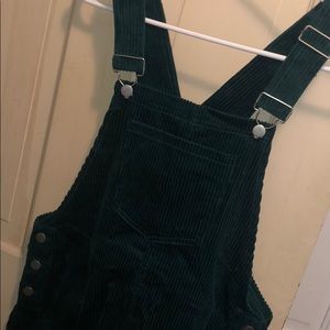 GREEN CORDUROY OVERALL DRESS